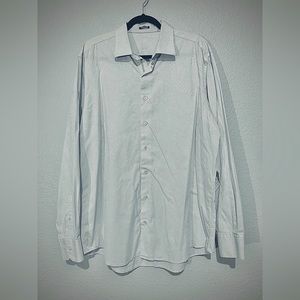 Bugatchi Uomo Mens Dress Shirt Cotton Long Sleeve Paisley Classic fit Size XL